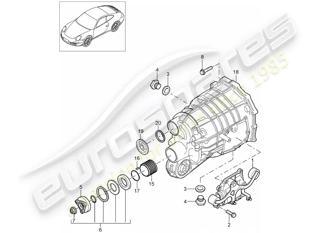 porsche 2011 (997-2) manual gearbox parts diagram