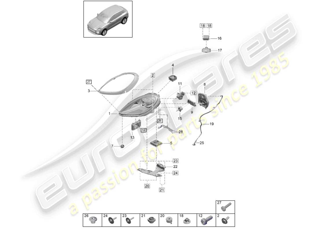 porsche 2021 (macan) led headlight pdls black pdls+ parts diagram