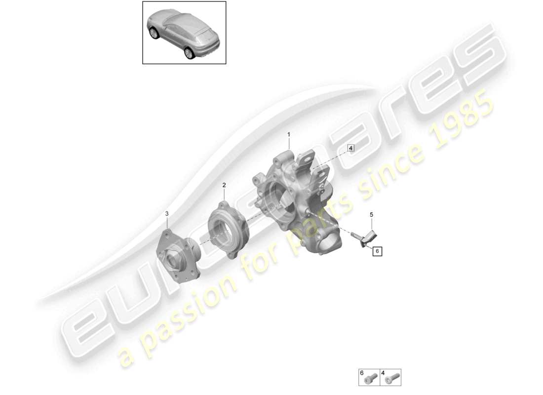 porsche 2021 (macan) wheel carrier wheel hub parts diagram