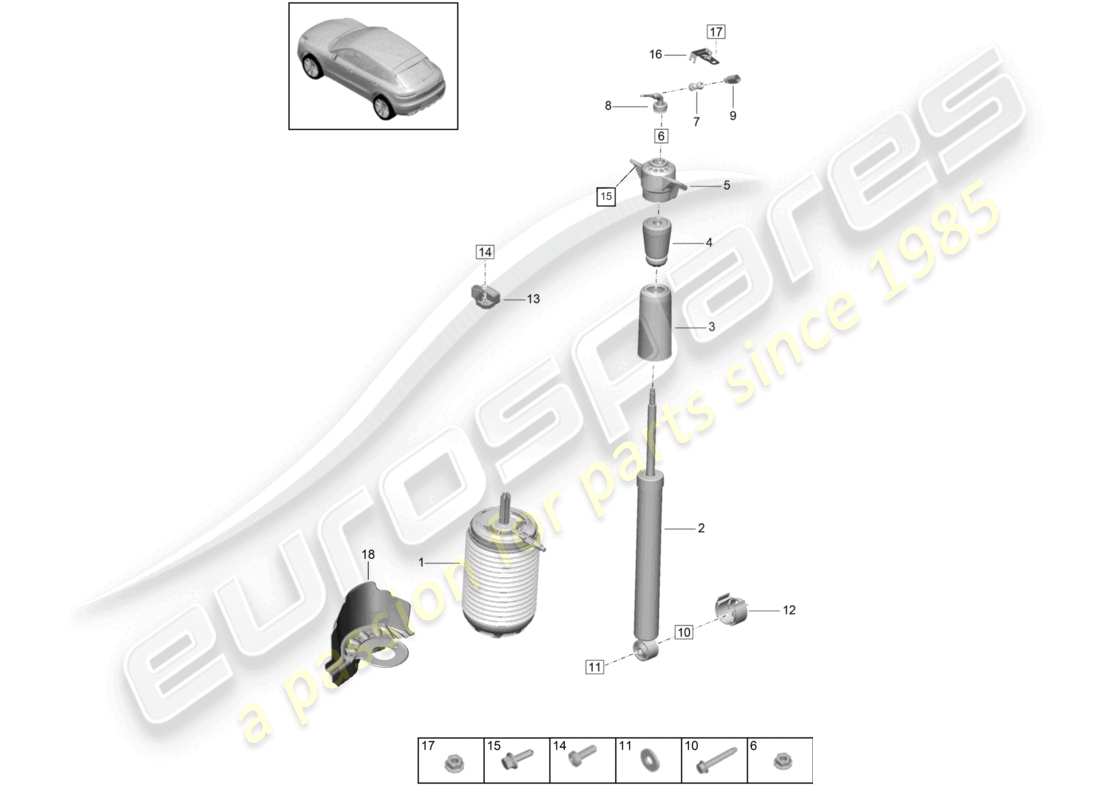 porsche 2021 (macan) air suspension parts diagram