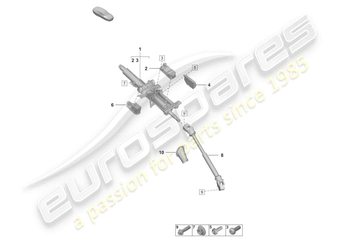 porsche 2023 (taycan 9j1-1) steering column part diagram