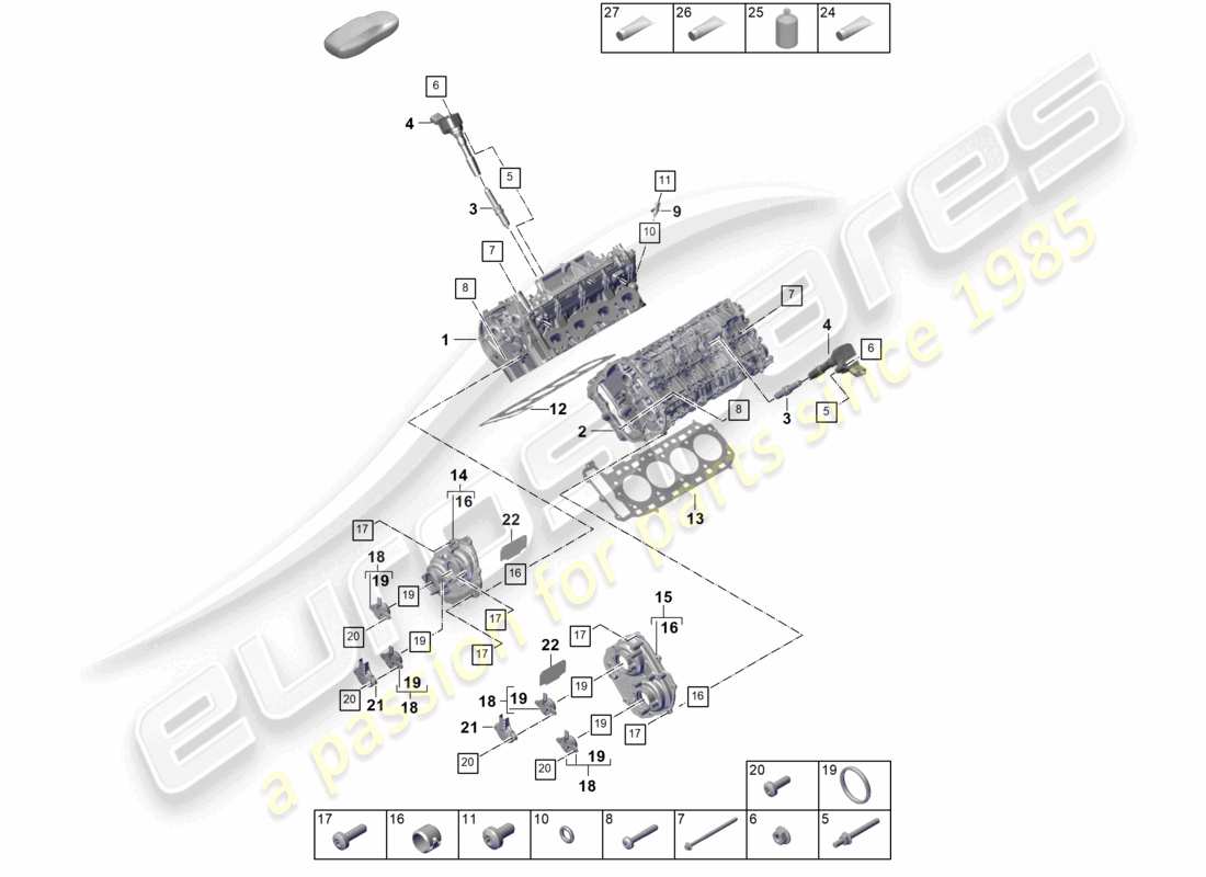 porsche 2023 (cayenne e3 pa) cylinder head part diagram