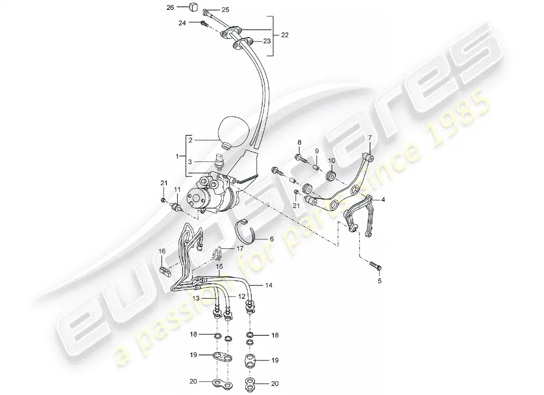 porsche 2005 (cayenne e1 9pa) hydraulic control unit parts diagram