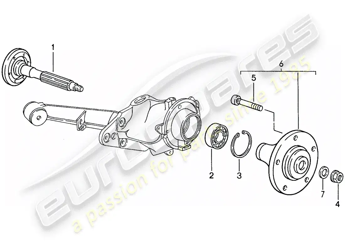 porsche 1990 (944) rear wheel shaft - lubricants parts diagram