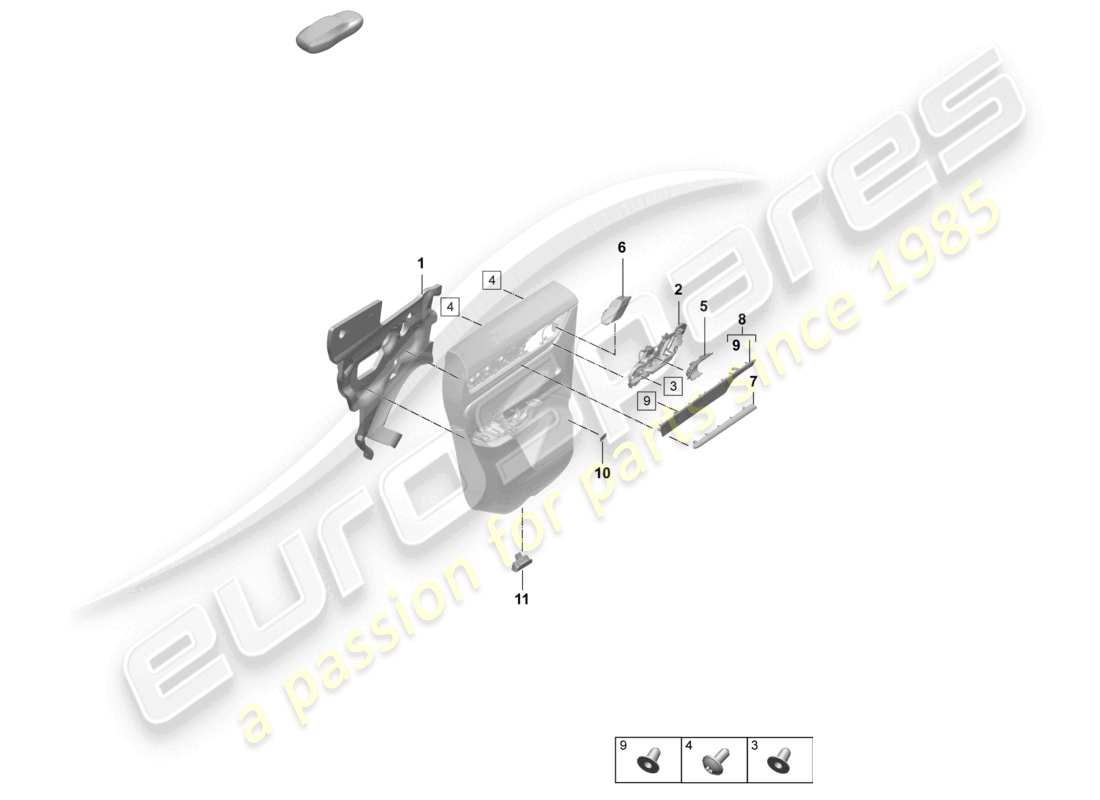 porsche 2025 (macan-e) accessories rear doors door panel part diagram