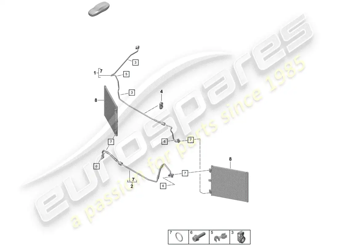 porsche 2019 (718 boxster spyder) air conditioner parts diagram