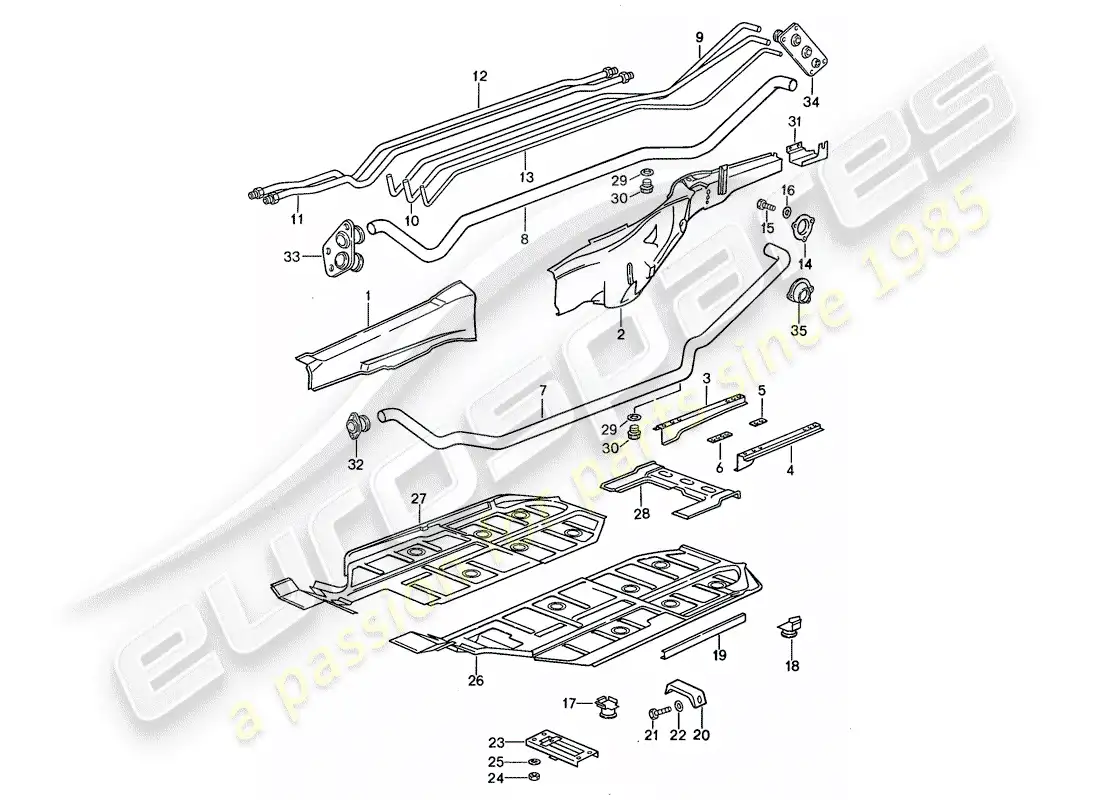 porsche 1987 (959) frame parts diagram