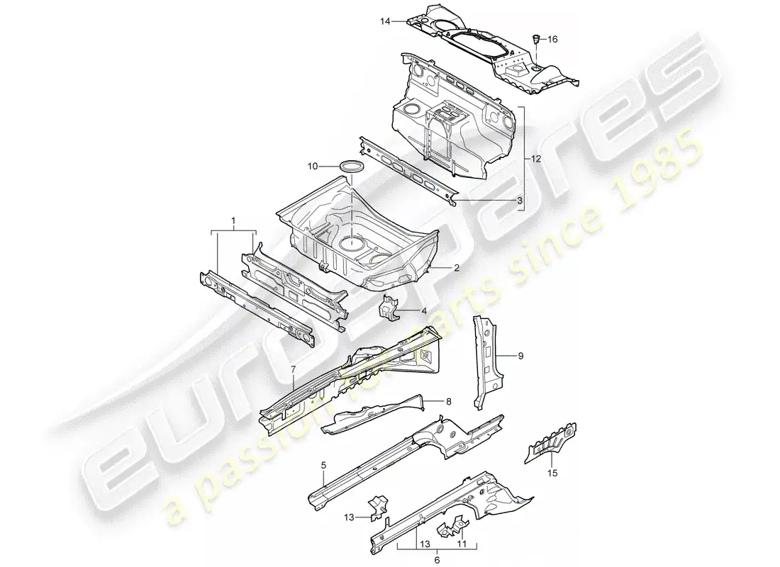porsche 2006 (987 cayman) front end parts diagram