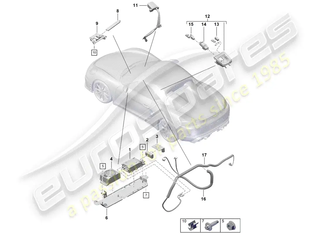 porsche 2019 (718 boxster spyder) for vehicles with telephone parts diagram
