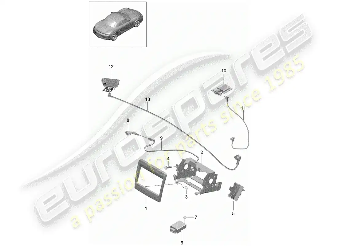 porsche 2012 (981 boxster) preparation parts diagram