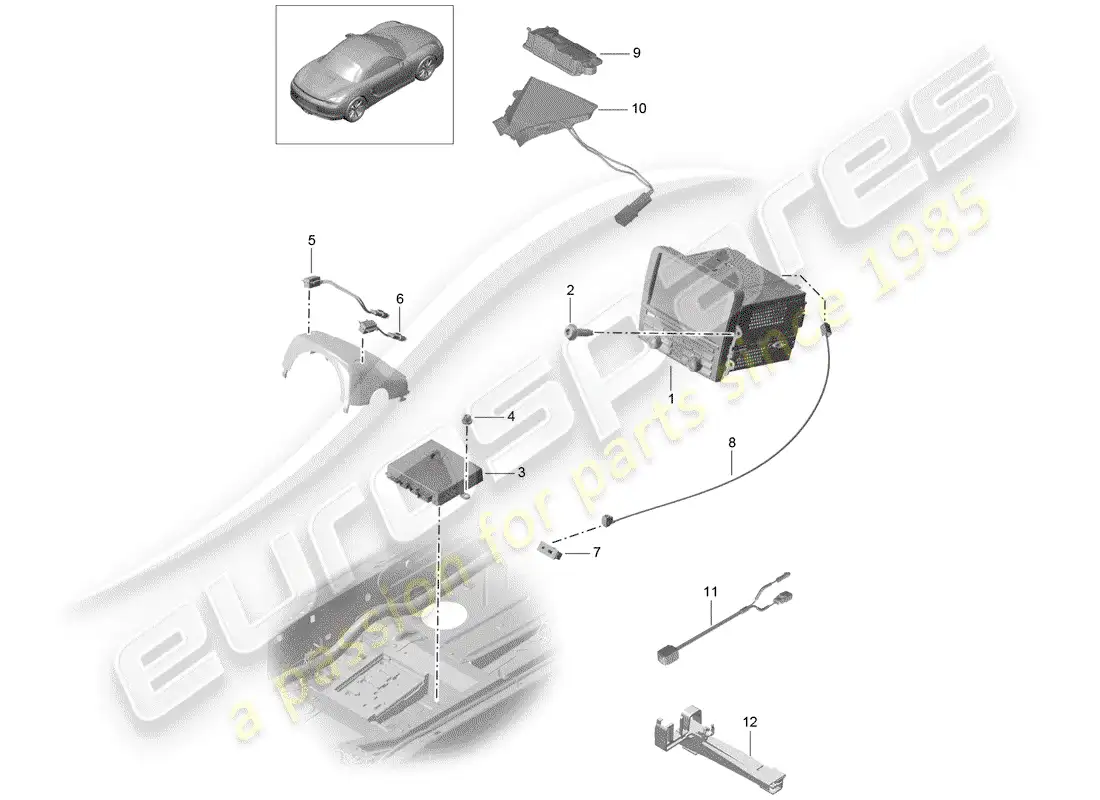 porsche 2012 (981 boxster) operating unit parts diagram