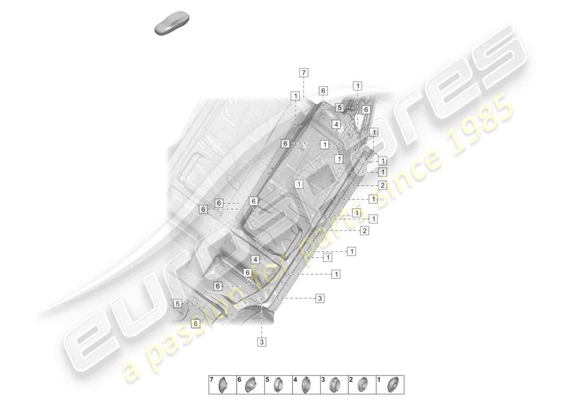 porsche 2026 (taycan 9j1-2) underbody left front part diagram