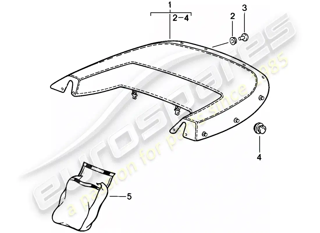 porsche 1984 (911) boot cover parts diagram