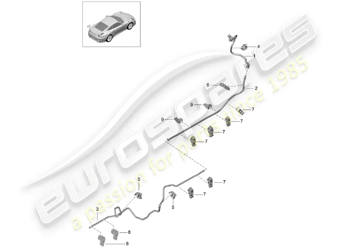 porsche 2016 (991-1 turbo) vacuum line parts diagram