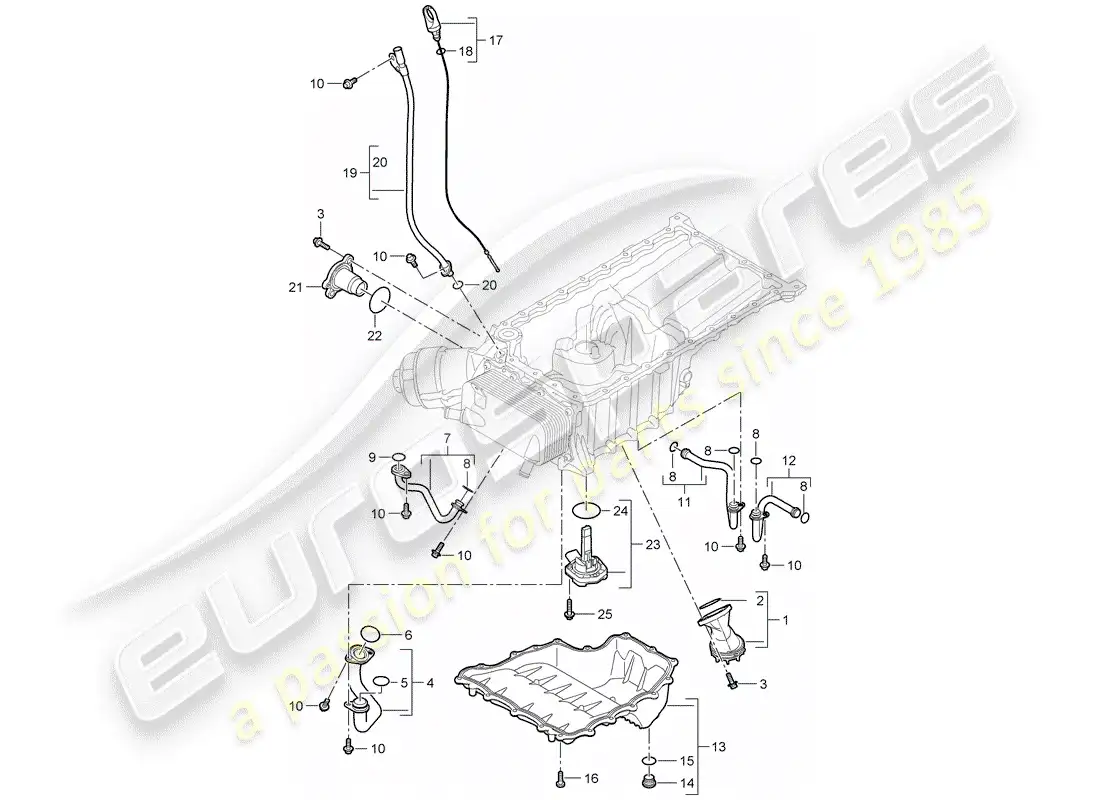 porsche 2009 (cayenne e1 9pa) suction tube part diagram
