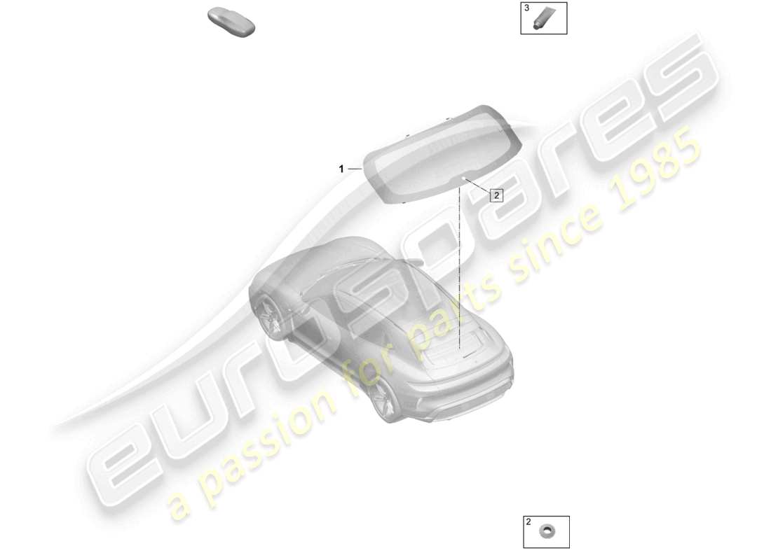 porsche 2026 (taycan 9j1-2) rear window part diagram