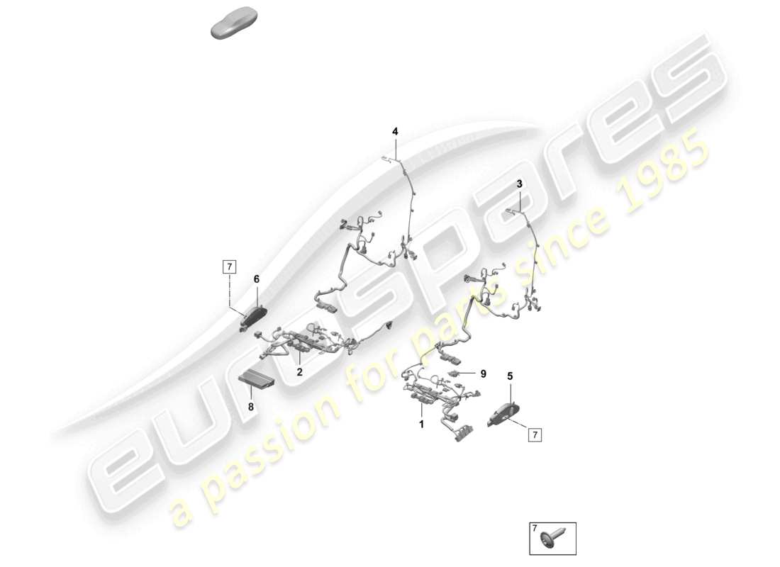 porsche 2025 (macan-e) electrics standard seat parts diagram