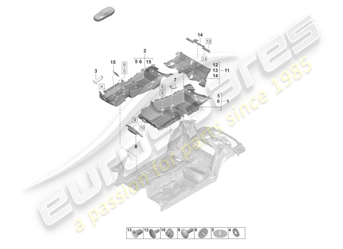 porsche 2022 (panamera 971-2) flooring part diagram