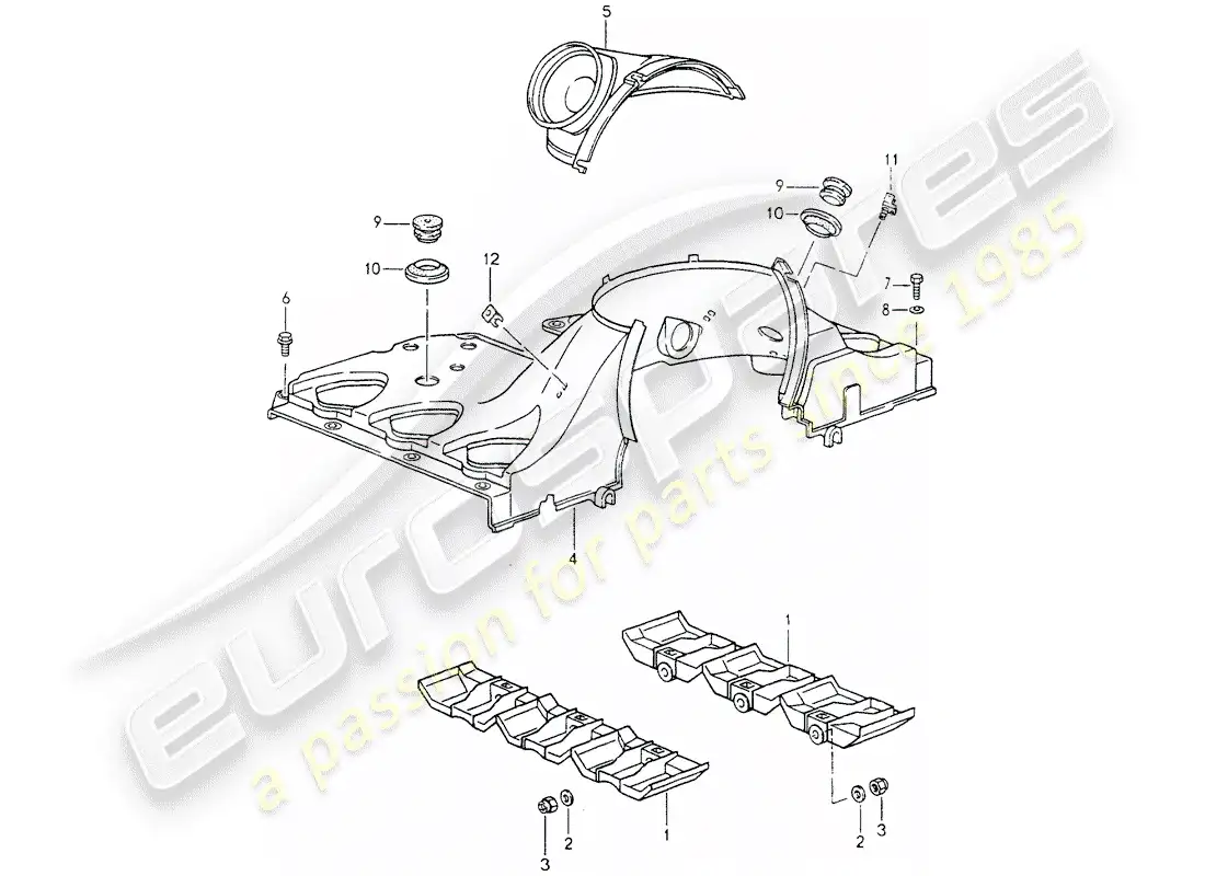 porsche 1990 (964) air duct parts diagram