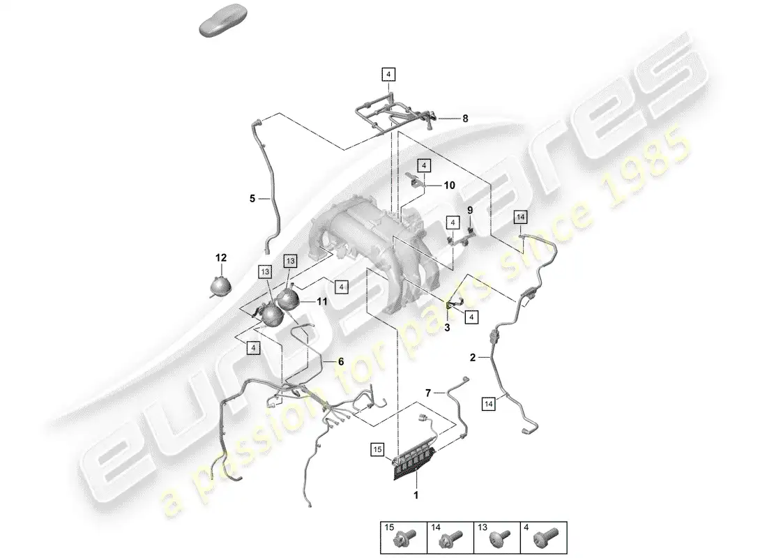 porsche 2020 (718 boxster spyder) vacuum system parts diagram