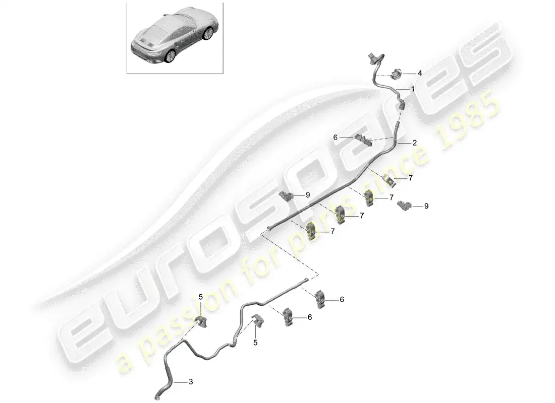 porsche 2016 (991-1 turbo) vacuum line parts diagram