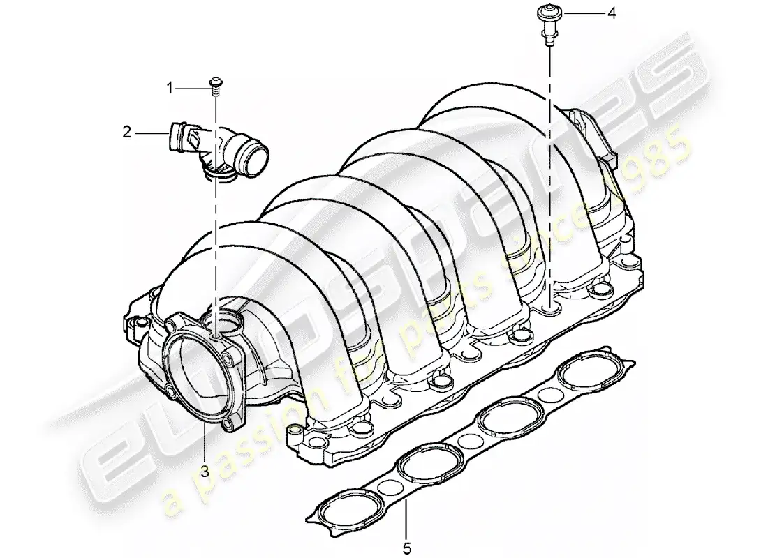 porsche 2005 (cayenne e1 9pa) intake air distributor part diagram