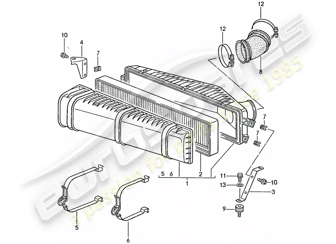 porsche 1991 (944) air cleaner system parts diagram