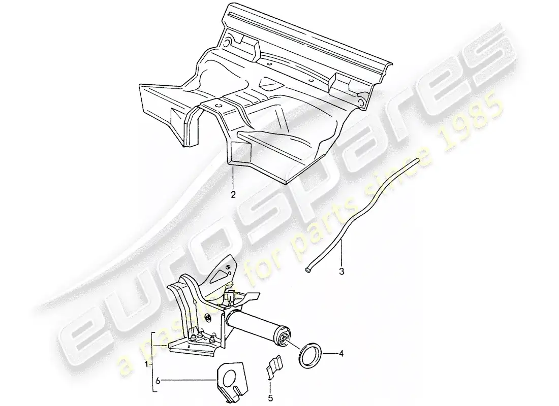porsche 1990 (964) rear axle cross tube parts diagram