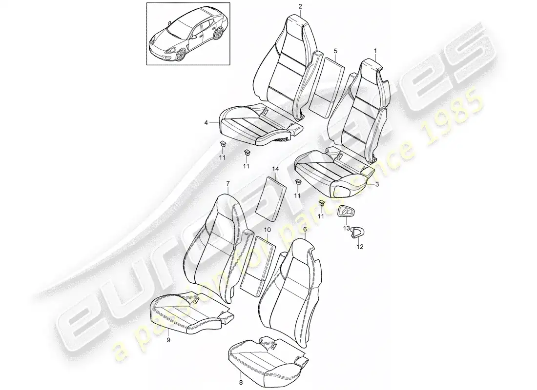 porsche 2012 (panamera 970) cover parts diagram