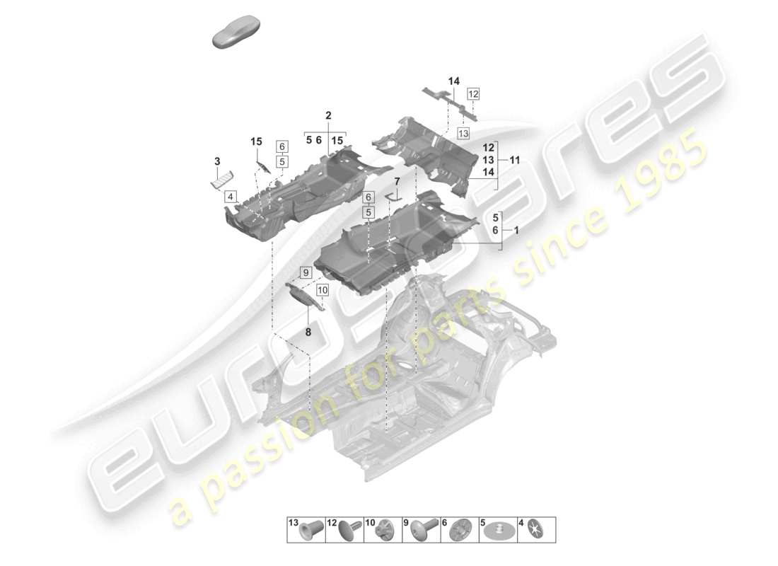 porsche 2024 (panamera 971-2) flooring part diagram