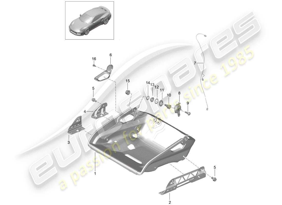 porsche 2018 (991-2 turbo) seat part diagram