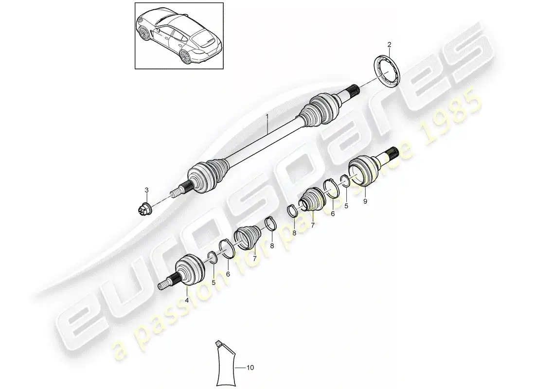 porsche 2012 (panamera 970) drive shaft parts diagram