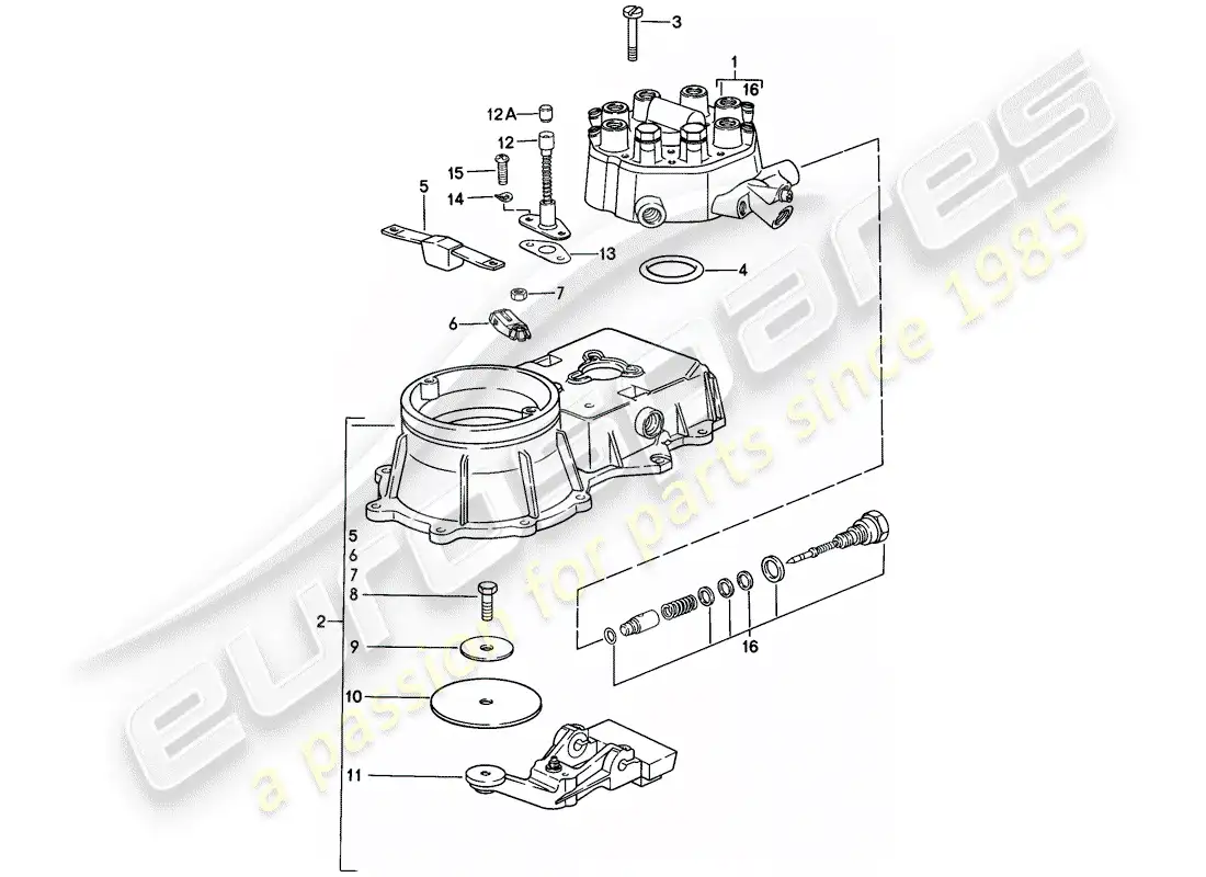 porsche 1985 (911) mixture control unit parts diagram