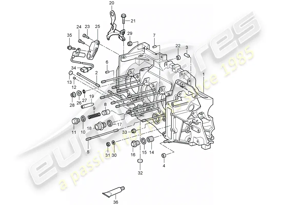porsche 2009 997-2 turbo / gt2 crankcase parts diagram