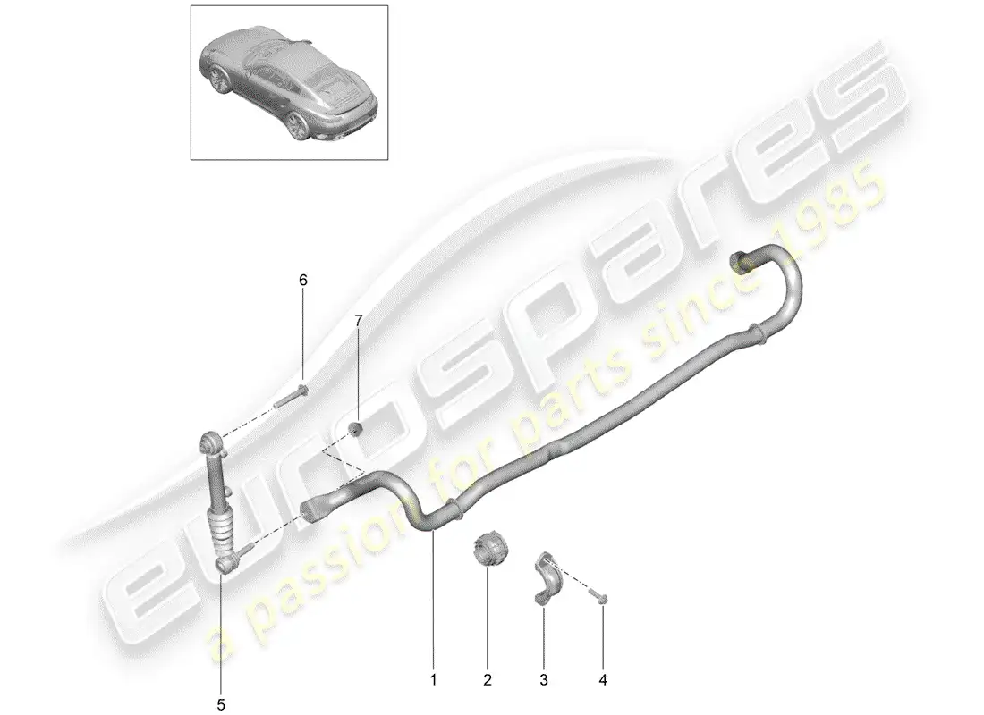 porsche 2015 (991-1 turbo) stabilizer parts diagram