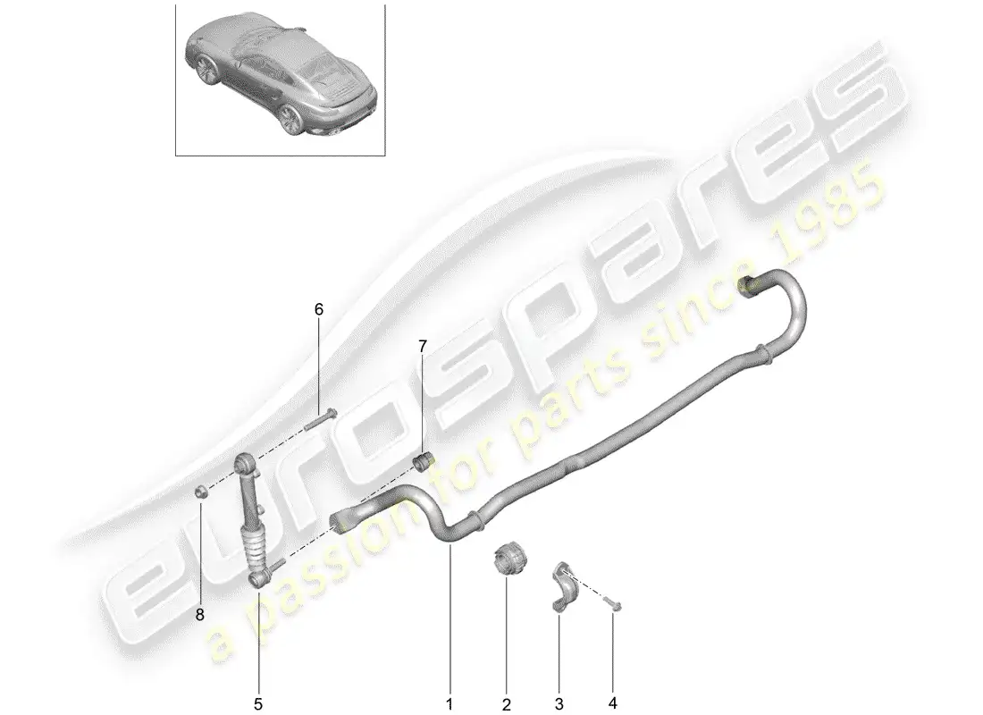 porsche 2015 (991-1 turbo) stabilizer parts diagram