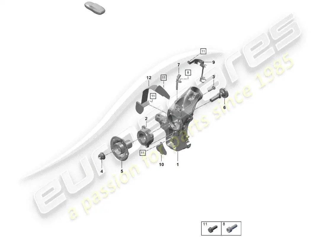 porsche 2020 (718 boxster spyder) wheel carrier parts diagram