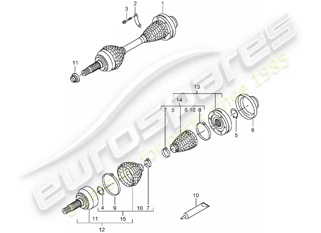 porsche 2006 (cayenne e1 9pa) drive shaft parts diagram