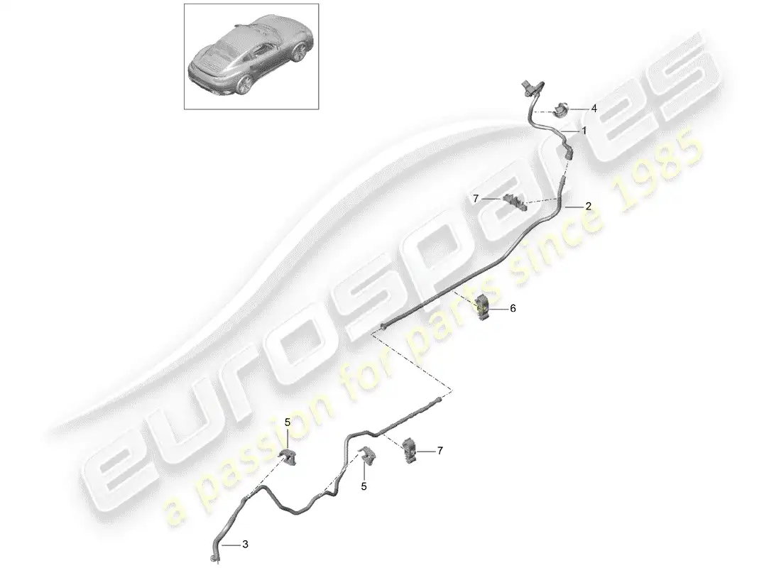 porsche 2016 (991-1 turbo) vacuum line parts diagram
