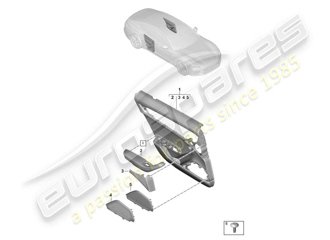 porsche 2026 (panamera 976) door panel rear doors for vehicles with leather trim part diagram
