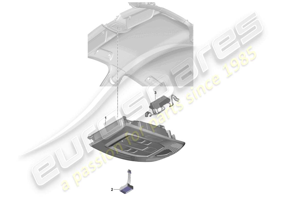 porsche 2025 (panamera 976) roof console part diagram