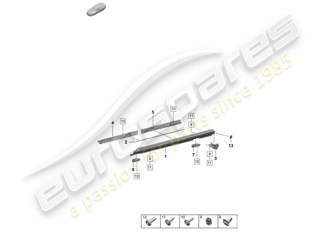porsche 2026 (macan-e) side member trim outer accessories part diagram