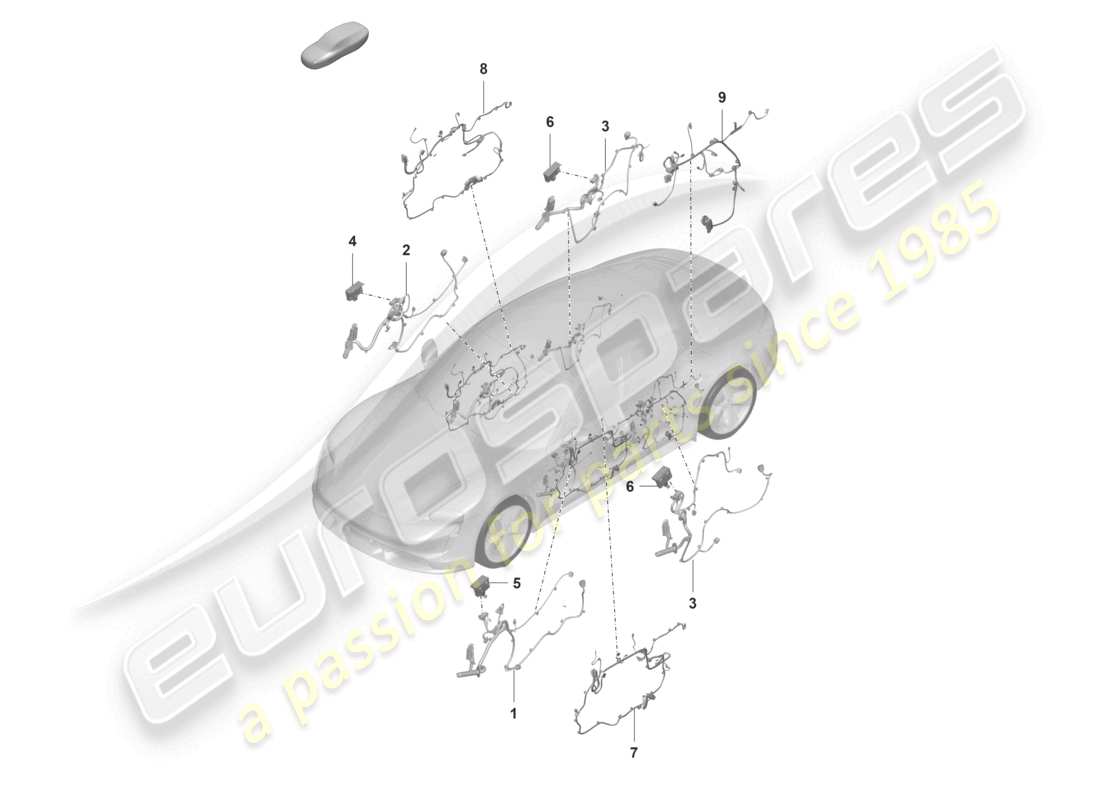 porsche 2020 (taycan 9j1-1) wiring ha. f. inner door panel for vehicles with bose sound system part diagram
