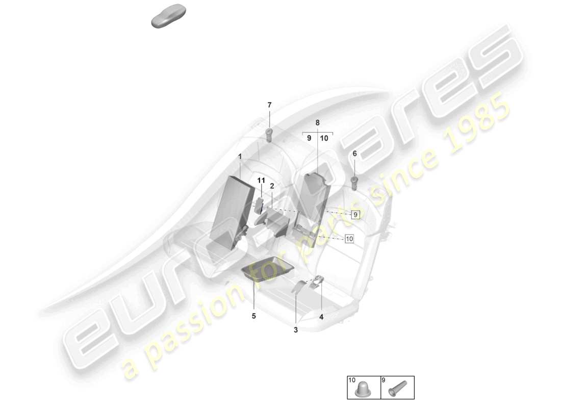 porsche 2023 (taycan 9j1-1) centre console covers part diagram