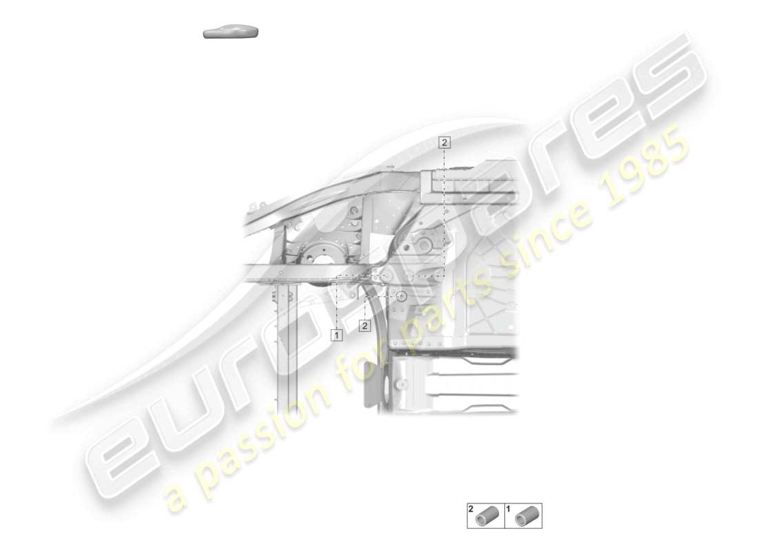 porsche 2023 (taycan 9j1-1) front axle support front anti-roll bar high-voltage battery part diagram
