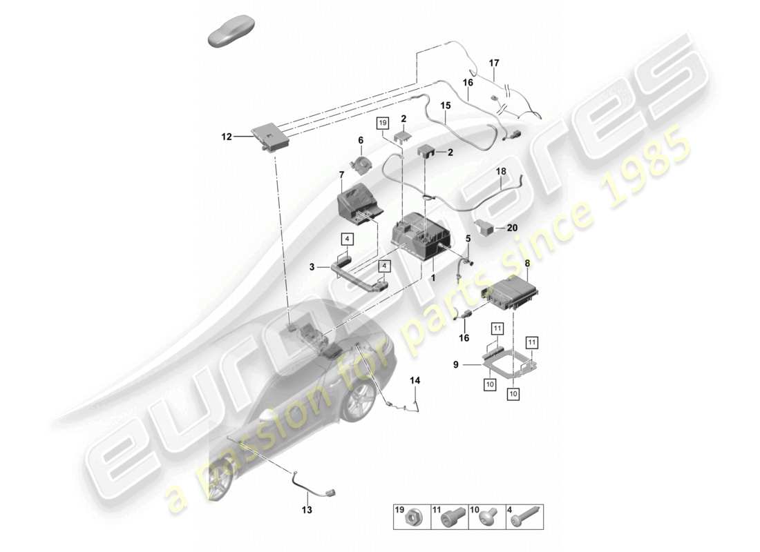 porsche 2022 (panamera 971-2) battery 48 volts part diagram