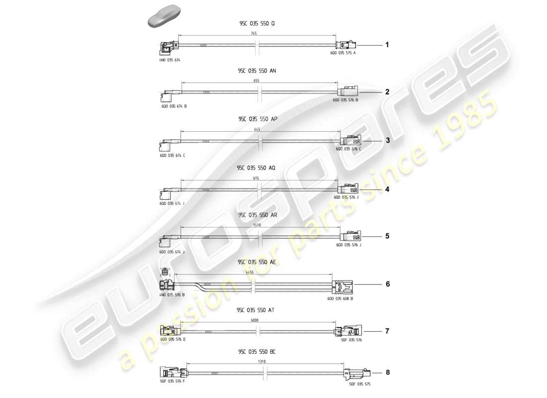 porsche 2025 (macan-e) aerial connection line part diagram