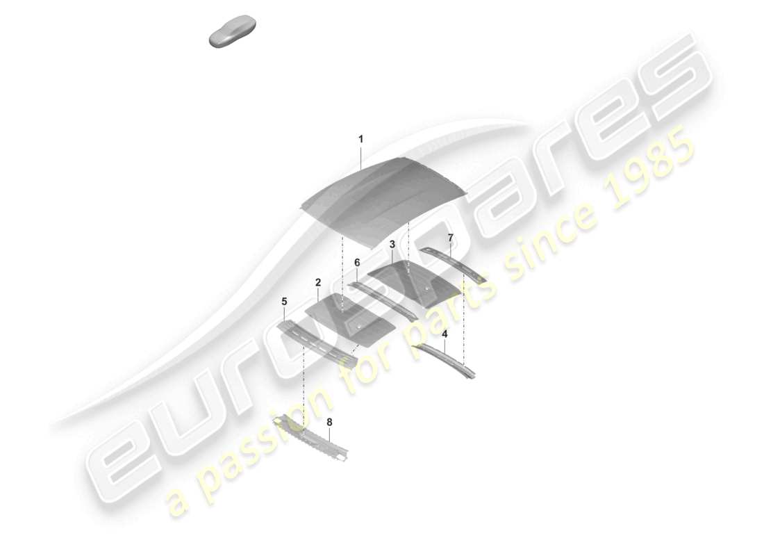 porsche 2023 (taycan 9j1-1) outer roof panel damping part diagram