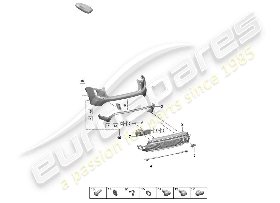 porsche 2025 (macan-e) bumper rear parts diagram