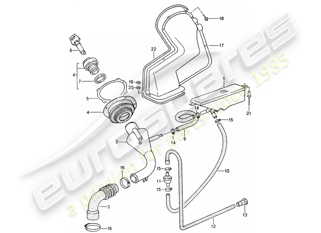 porsche 1993 (968) filler neck parts diagram